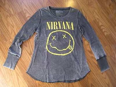 Nirvana T-Shirt Distressed Long Sleeve Smiley Face T Shirt Tshirt Vintage • $423.70