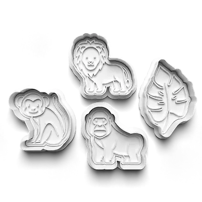 $4.99 • Buy Jungle Animals Cookie Cutters - Gingerbread And Embosser Fondant Cutout