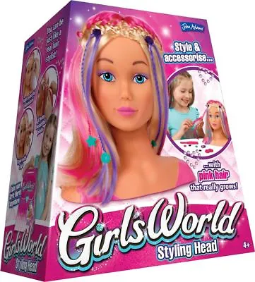 £29.97 • Buy GIRLS WORLD STYLING DOLLS HEAD Bead & Style Hairdressing Head By John Adams