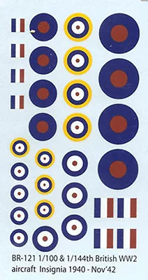 BR-121 - WWII British Aircraft Insignia - 1/100-1/144 Decals • £3.25