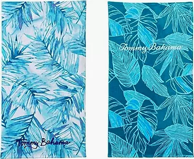Tommy Bahama Beach Towel Blue Aqua 36 X 68 Cotton Thick Extra Large Soft Logo • $26.99