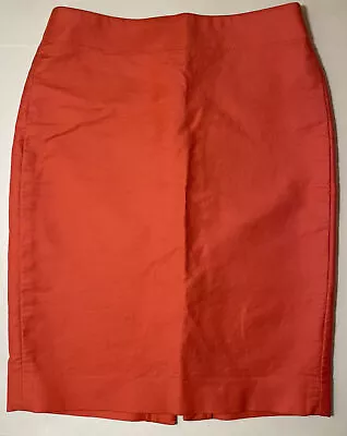 J CREW No. 2 Pencil Skirt Size 0 Orange Coral Career Casual VGUC • $19.99