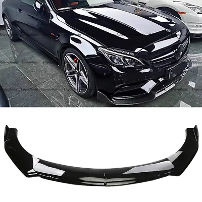 For Mercedes-Benz E200 E300 E450 Front Bumper Lip Spoiler Splitter Glossy Black • $52.25