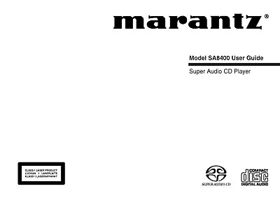 £8.64 • Buy Operating Instructions For Marantz SA-8400