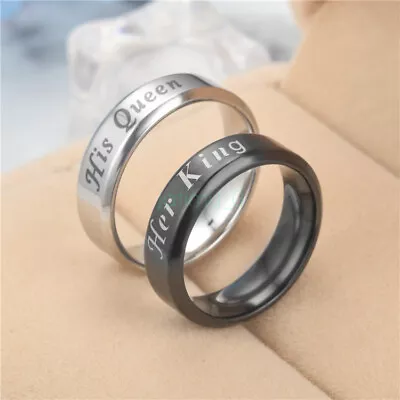 AU HOT NEW Couple Ring His Queen Her King Lover Promise Ring For Women Man • $15.13