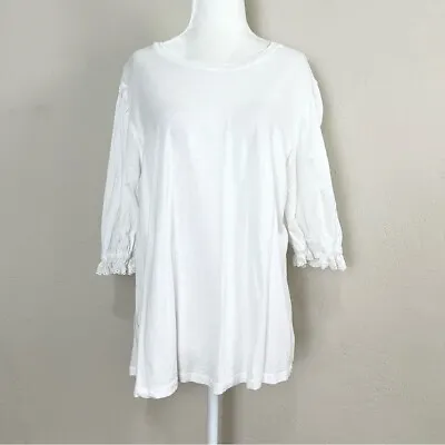 Rails Laurel White Puff Sleeve Cotton Modal T-Shirt Women's Size Extra Large • $19.99