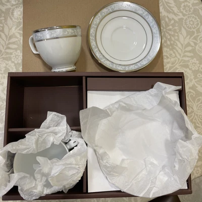 £14.90 • Buy Noritake Tea Cup Set Brunswick Plantinum 4364