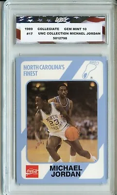 1989 Collegiate UNC Collection #17 Michael Jordan AGC 10 Gem Mint Chicago Bulls • $29.99