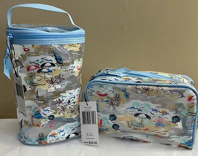 NEW! Vera Bradley Clear Lotion Bag & Clear Bag  Set ~ Beach Treasures ~ • $52