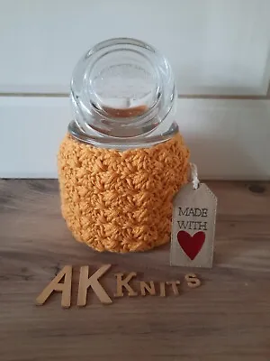 Crochet Blanket Stitch Cotton Soft Yankee Candle Jar  Cover Unique Gift Idea  • £6.50