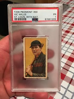 T206 Piedmont 350 Vic Willis St Louis W/ Bat PSA 1 HOF ST LOUIS GREAT CENTERING • $225