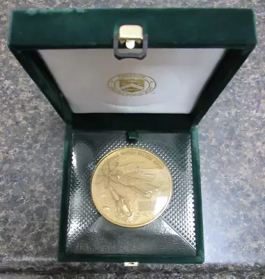 1975 U S Mint Navy Bicentennial Bronze 3  Medal - Green Velvet Case - No COA • $45