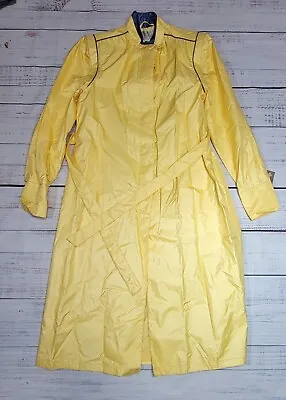 Vintage '80s Sears Women's Nylon Yellow Trench Coat Rain Coat Belted Sz 12 NWT • $70.80