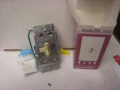 Lutron AYCL-153P(H)-WH Ariadni CFL/LED+Dimmer Single-Pole/3-Way Switch • $17.99