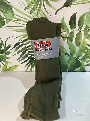 3-Pack USGI Military Issue Boot Socks OD Green LARGE 12-13 Tube Sock DLA NEW • £17.09