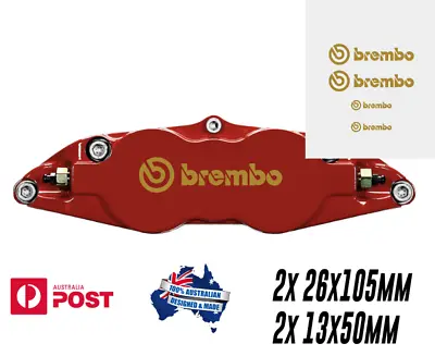 4x Brembo Brake Caliper Sticker Decal GOLD Evo 8 • $12.50