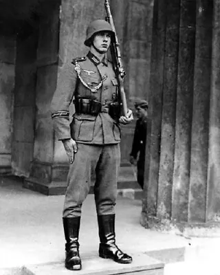 £7.22 • Buy German Soldier Standing Guard 8x10 WWII WW2 World War II Photo 520a