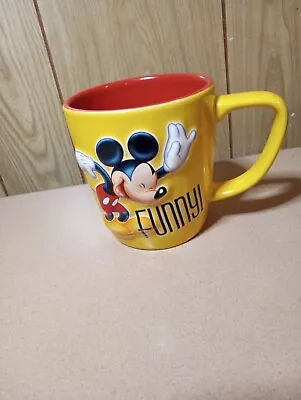 Mickey Mouse Smart / Funny Yellow 3D Mug Cup Embossed Authentic Disney Parks • $20
