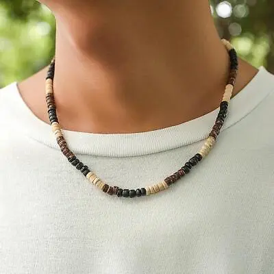 Handmade Stone Bead Surfer Necklace Beads For Men's Tribal Punk Beach Jewelry • $8