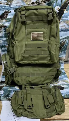 Military Style Tactical Backpack Outdoor Rucksack Bag With Tact Belt • $45.99