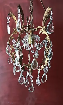 Antique French Chandelier 5  Chandelier Lighting Vintage Crystal Chandelier • $259