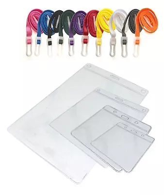 £4.65 • Buy ID Badge Pocket Wallet Holder And Neck Strap Lanyard PICK A COLOUR! Free P&P