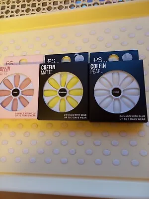 3 Pairs Of Matt False Nails Assorted Colours  (Primark ) • £5.25