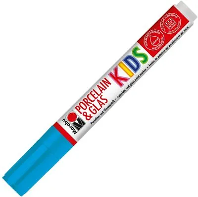 Marabu Porcelain & Glass Painter Kids Marker Pen Light Blue • £4.26