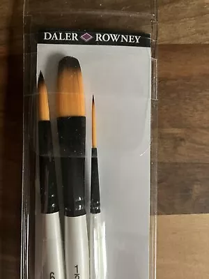 Daler Rowney Graduate All Purpose Brush 3 Pack Set Acrylic Watercolour Rigger • £6.95