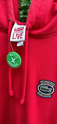 Supreme X Lacoste Red Hoodie • $220