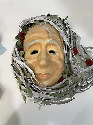 Hanging Handmade Mask Vintage Incredible Detailed Face/Hair-Rare-Eye Catching! • $55.96