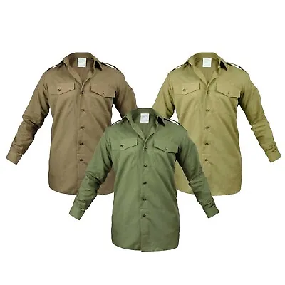 £8.50 • Buy Original British Army Shirt Long Sleeve Cadet Combat Uniform Dress Olive Khaki