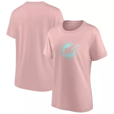 Miami Dolphins Women's T-Shirt (Size M) NFL Fashion Colour Pink Logo Top - New • £14.99