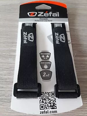 Zefal Doowah Trouser Strap Black Reflective Leg Band Pair BRAND NEW • £4.99