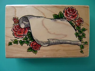 Victorian Scroll With Roses PENNY BLACK Rubber Stamp • $12.99