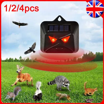 Ultrasonic Solar Cat Dog Repellent Fox Pest Scarer Deterrent Repeller Garden UK • £9.99