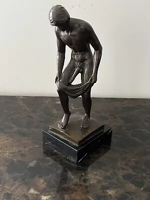 Signed Bronze Art Deco Style Art Nouveau Style Sexy Athlete Sculpture Statue • $371.25