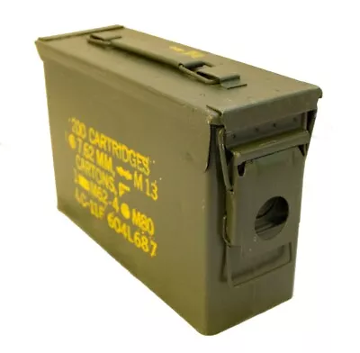 Military Surplus 30 CAL AMMO CAN M19A1 30 Caliber 7.62mm Steel Storage Box VGC • $8.96
