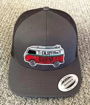 VW Bus Hat Enjoy The Journey VW SnapBack Trucker Mesh Cap Handcrafted In Florida • $29.99