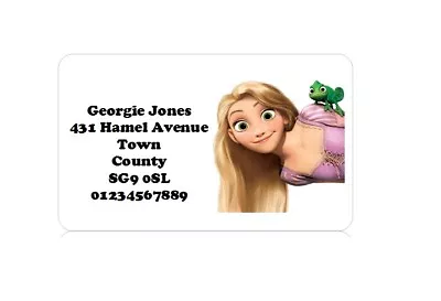 Personalised Party Bag Cone Favour Address Label Stickers Disney Tangled #4 • £6.99