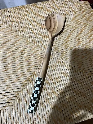 Mckenzie Childs -courtly Check Olive Wood Scraping Spoon • $30