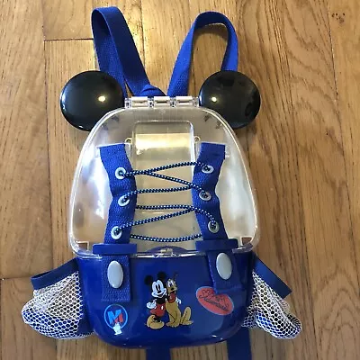 Disney Mickey Ears Pluto Toddler Kids Plastic Hard Shell Travel Backpack Rare • $24.97