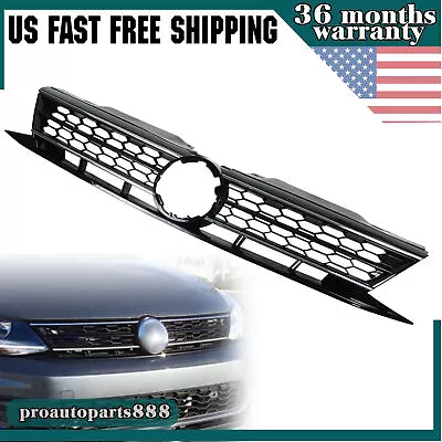 Front Bumper Chrome Grille Mesh Grill For 2015 2016 17 2018 Volkswagen VW Jetta • $46.28