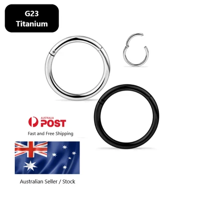 $3.99 • Buy Hinged Segment Ring G23 Titanium Lip Ear Nose Piercing Clicker Hoop Septum