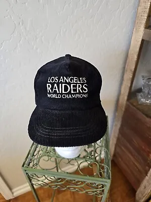 Vintage Los Angeles Raiders Hat Sportcap Black Corduroy  World Champions • $25