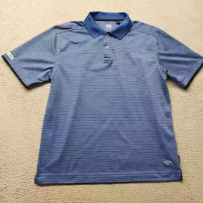 Callaway Shirt Mens XL Blue Striped Logo Polo Golf X-Series Preppy Casual Logo • $19.97