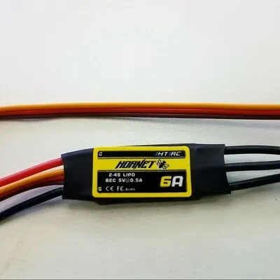 HTIRC Hornet 6A Brushless ESC 2-4S BEC 5V/.5A 6g For Airplane • $12.99