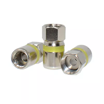 10 Pack RG6 Quad Shield Coaxial Self Lock F-Type Connector • $8.89