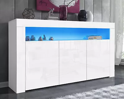 £179.99 • Buy High Gloss Sideboard Tv Unit Cabinet Cupboard Storage Display With Led Lights