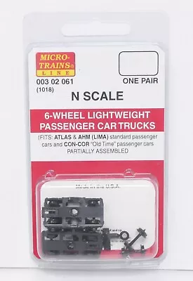 Micro Trains 1018 6 Wheel Lightweight Passenger Trucks Partially Assembled N • $15.95